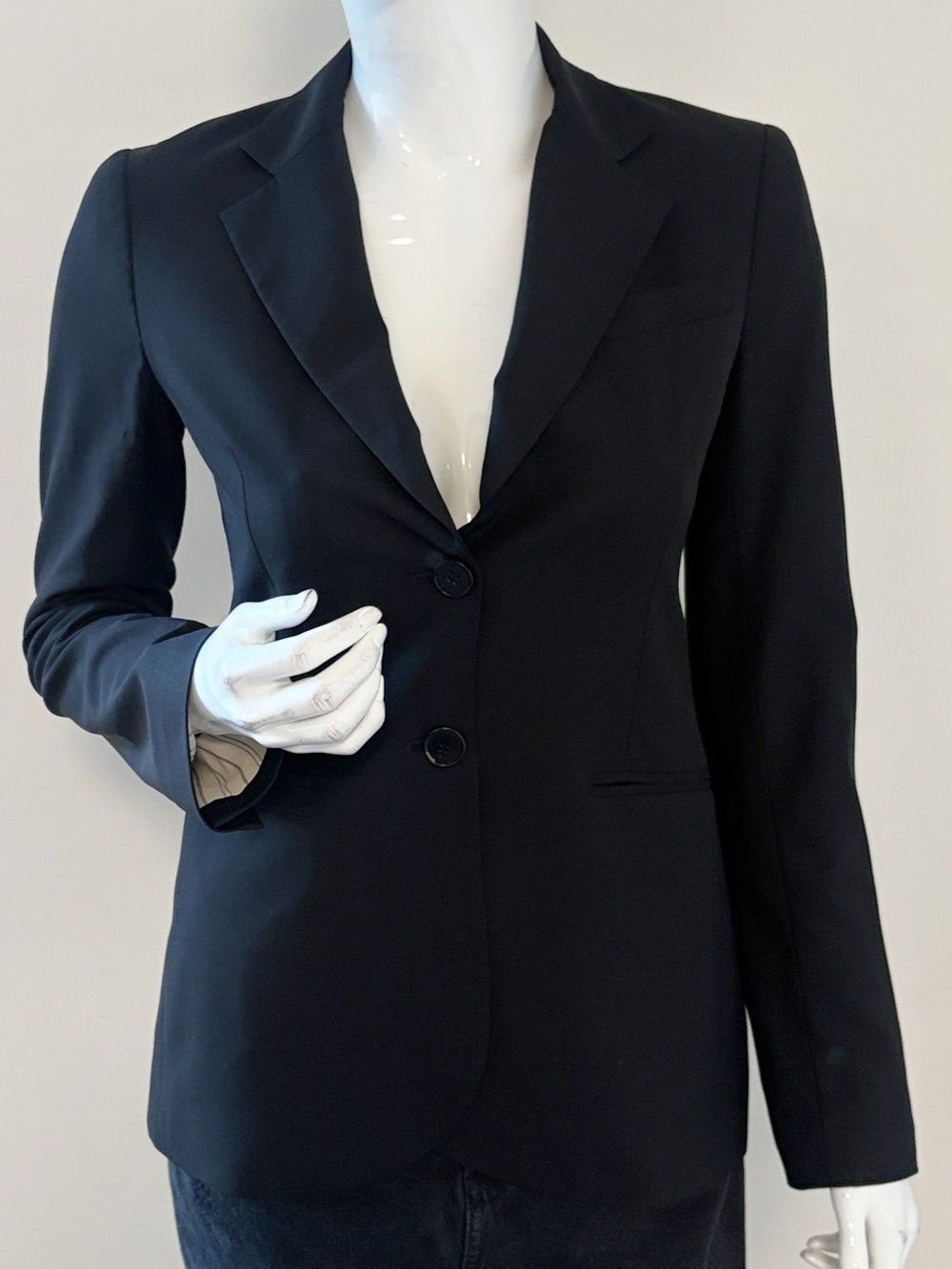 Theory Gabe Tailored Two Button Full Length Blazer Jacket in Black